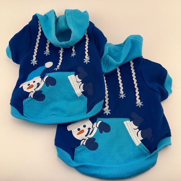 Petco Dog Hooded Sweatshirts Snow Man Blue Size Medium—2 Available - Picture 4 of 4